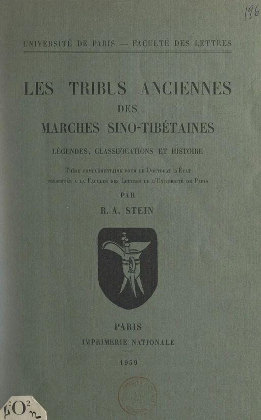 Les tribus anciennes des marches sino-tibétaines - Rolf Alfred Stein - (Presses universitaires de France) réédition numérique FeniXX