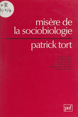 Misère de la sociobiologie