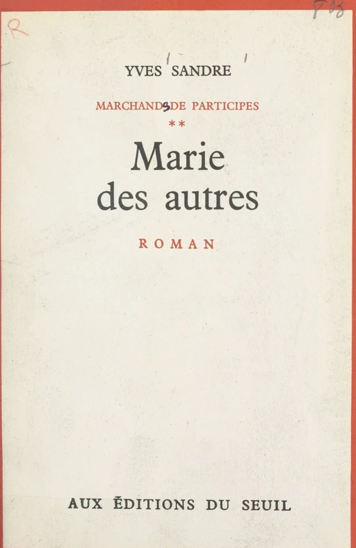 Marchands de participes (2) - Yves Sandre - (Seuil) réédition numérique FeniXX