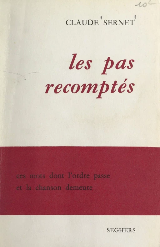 Les pas recomptés - Claude Sernet - (Seghers) réédition numérique FeniXX