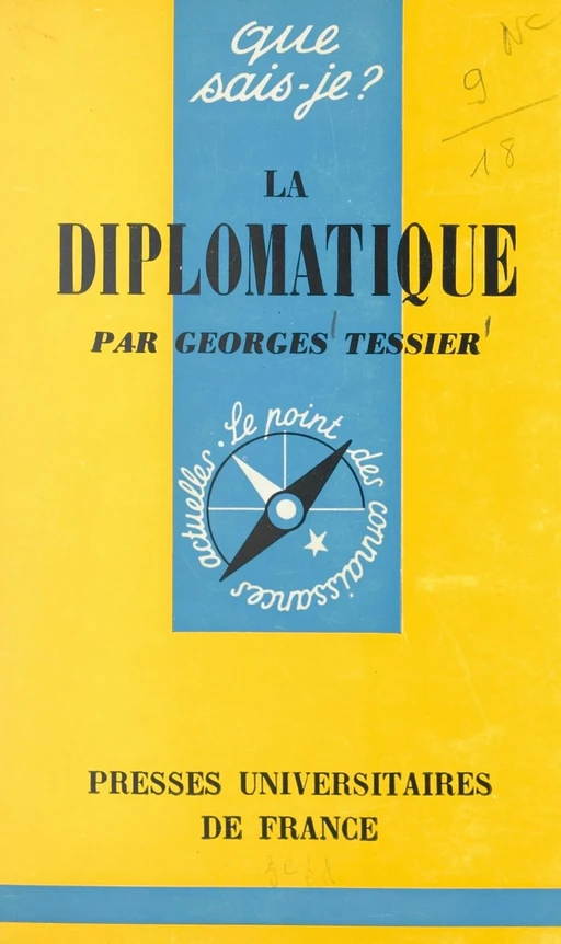 La diplomatique - Georges Tessier - (Presses universitaires de France) réédition numérique FeniXX