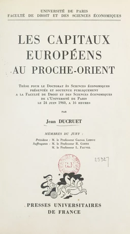 Les capitaux européens au Proche-Orient