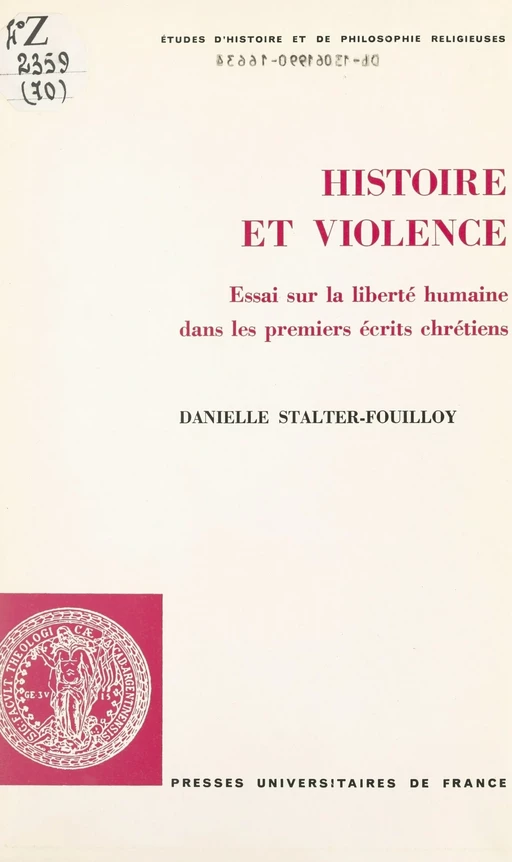 Histoire et violence - Danielle Stalter-Fouilloy - (Presses universitaires de France) réédition numérique FeniXX