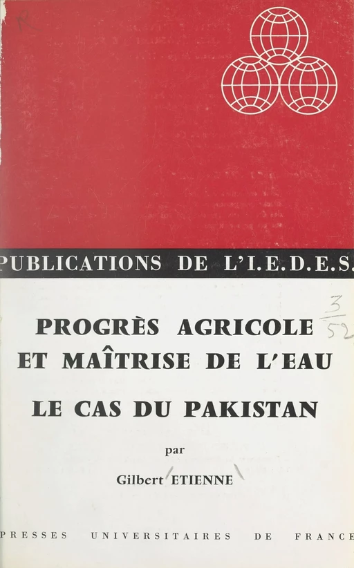 Progrès agricole et maîtrise de l'eau - Gilbert Étienne - (Presses universitaires de France) réédition numérique FeniXX