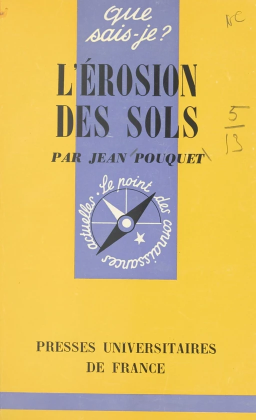 L'érosion des sols - Jean Pouquet - (Presses universitaires de France) réédition numérique FeniXX