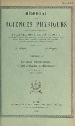 Les cavités électromagnétiques et leurs applications en radiophysique