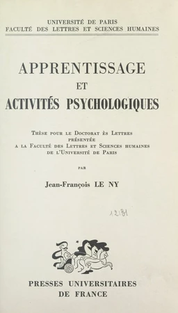 Apprentissage et activités psychologiques