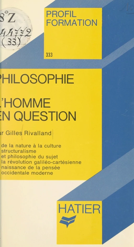 L'homme en question - Gilles Rivalland - (Hatier) réédition numérique FeniXX