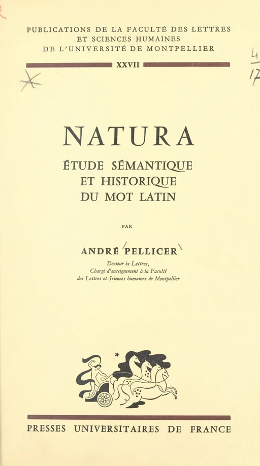 Natura - André Pellicer - (Presses universitaires de France) réédition numérique FeniXX