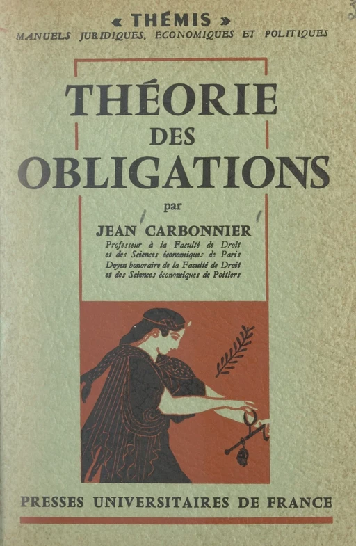 Théorie des obligations - Jean Carbonnier - (Presses universitaires de France) réédition numérique FeniXX