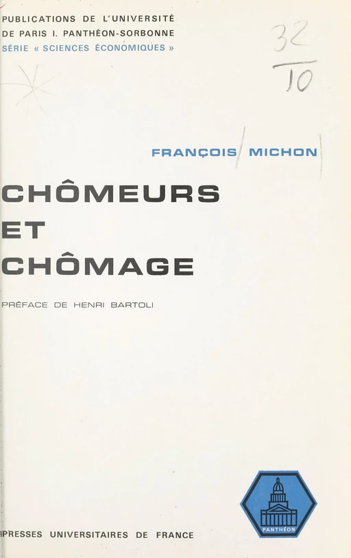 Chômeurs et chômage - François Michon - (Presses universitaires de France) réédition numérique FeniXX