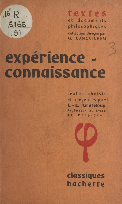 Expérience-connaissance - Léon-Louis Grateloup - (Hachette) réédition numérique FeniXX