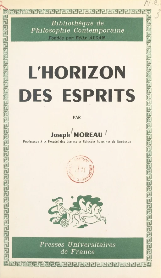 L'horizon des esprits - Joseph Moreau - (Presses universitaires de France) réédition numérique FeniXX