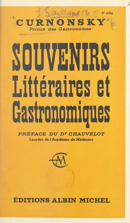 Souvenirs littéraires et gastronomiques