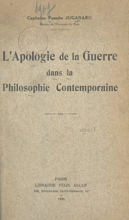 L'apologie de la guerre dans la philosophie contemporaine