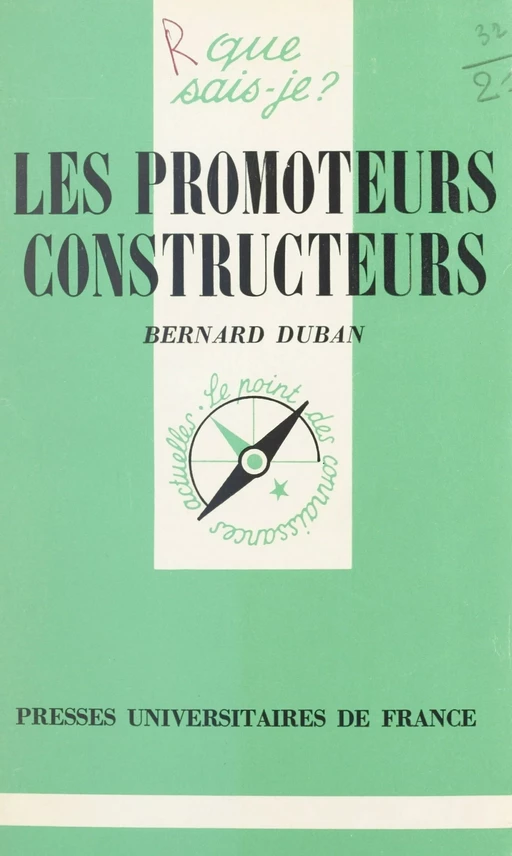 Les promoteurs constructeurs - Bernard Duban - (Presses universitaires de France) réédition numérique FeniXX