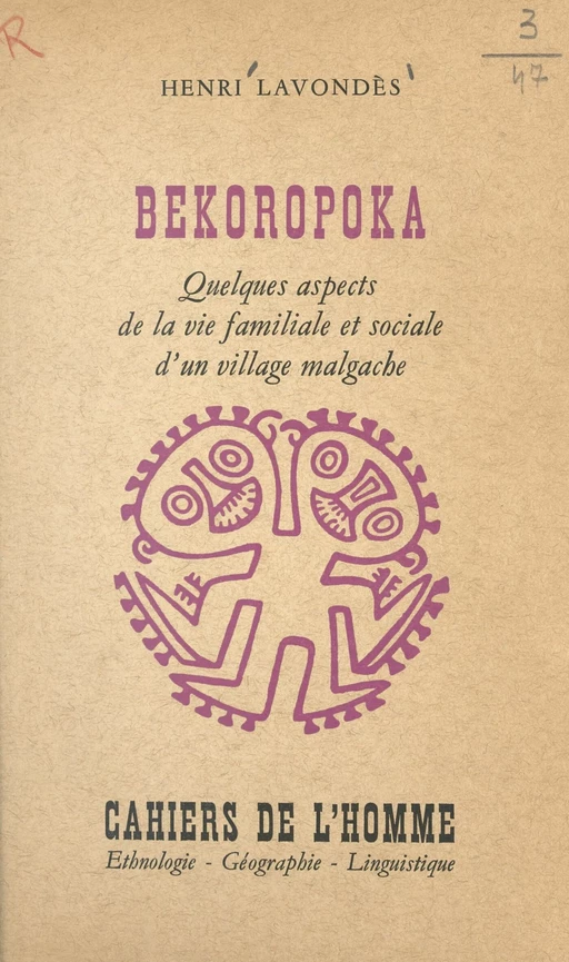 Bekoropoka - Henri Lavondes - (Ecole des hautes études en sciences sociales) réédition numérique FeniXX