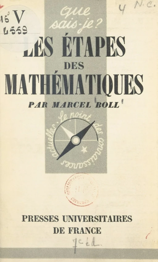 Les étapes des mathématiques - Marcel Boll - (Presses universitaires de France) réédition numérique FeniXX