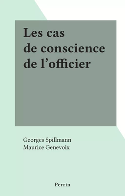 Les cas de conscience de l'officier