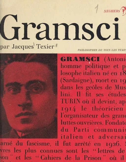 Gramsci - Jacques Texier - (Seghers) réédition numérique FeniXX