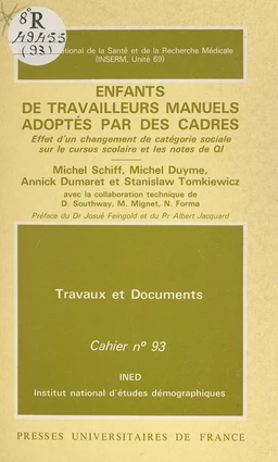 Enfants de travailleurs manuels adoptés par des cadres