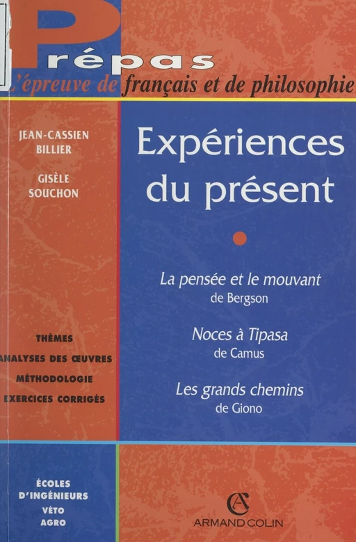 Expériences du présent - Jean-Cassien Billier, Gisèle Souchon - (Armand Colin) réédition numérique FeniXX