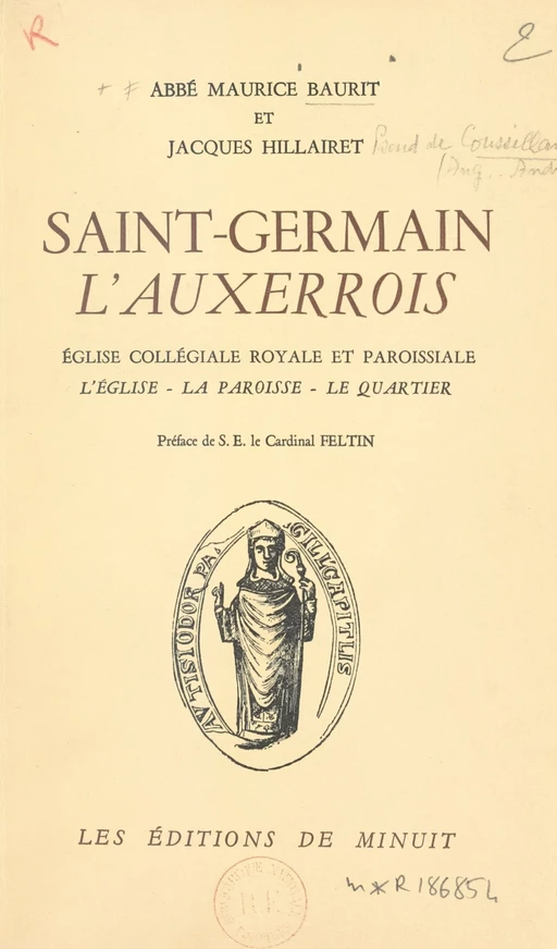 Saint-Germain l'Auxerrois - Maurice Baurit, Jacques Hillairet - (Les Éditions de Minuit) réédition numérique FeniXX