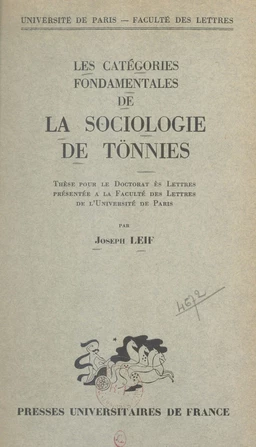 Les catégories fondamentales de la sociologie de Tönnies