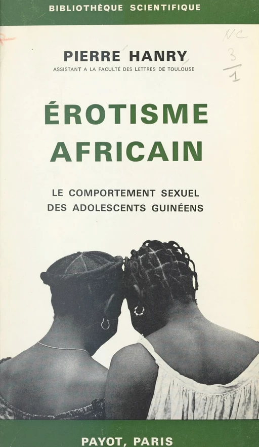 Érotisme africain - Pierre Hanry - (Payot & Rivages) réédition numérique FeniXX