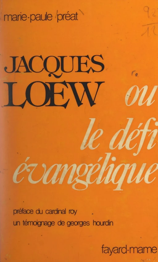 Jacques Lœw - Marie-Paule Préat - (Fayard) réédition numérique FeniXX