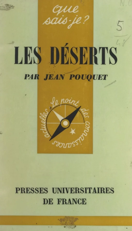 Les déserts - Jean Pouquet - (Presses universitaires de France) réédition numérique FeniXX