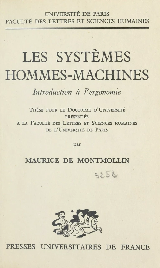 Les systèmes hommes-machines - Maurice de Montmollin - (Presses universitaires de France) réédition numérique FeniXX