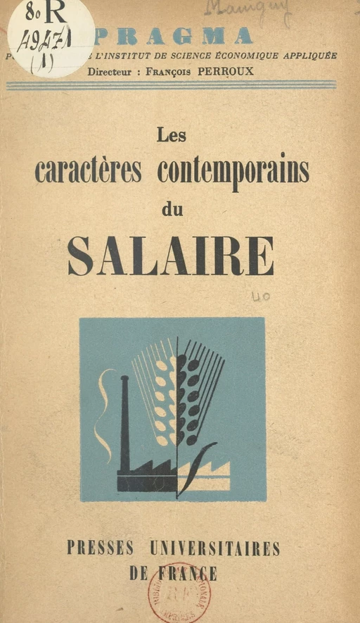 Les caractères contemporains du salaire - Yves Mainguy - (Presses universitaires de France) réédition numérique FeniXX