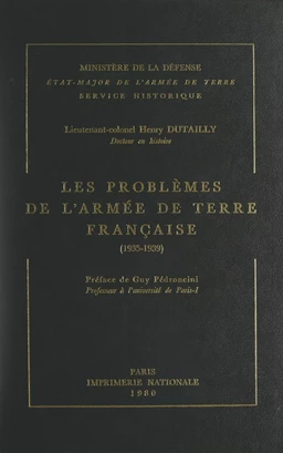 Les problèmes de l'armée de Terre française : 1935-1939