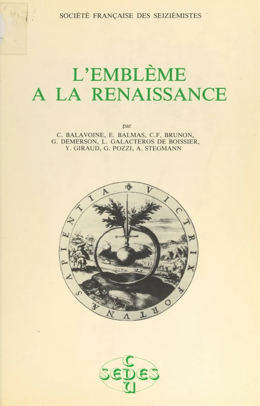 L'emblème à la Renaissance -  Société française des seiziémistes - (Sedes) réédition numérique FeniXX