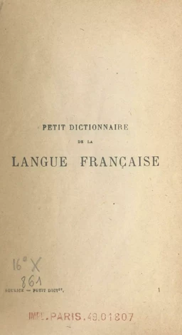 Petit dictionnaire de la langue française