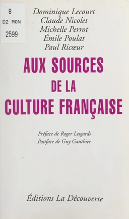 Aux sources de la culture française