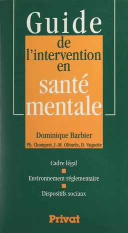 Guide de l'intervention en santé mentale