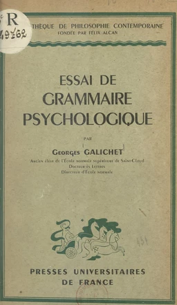 Essai de grammaire psychologique