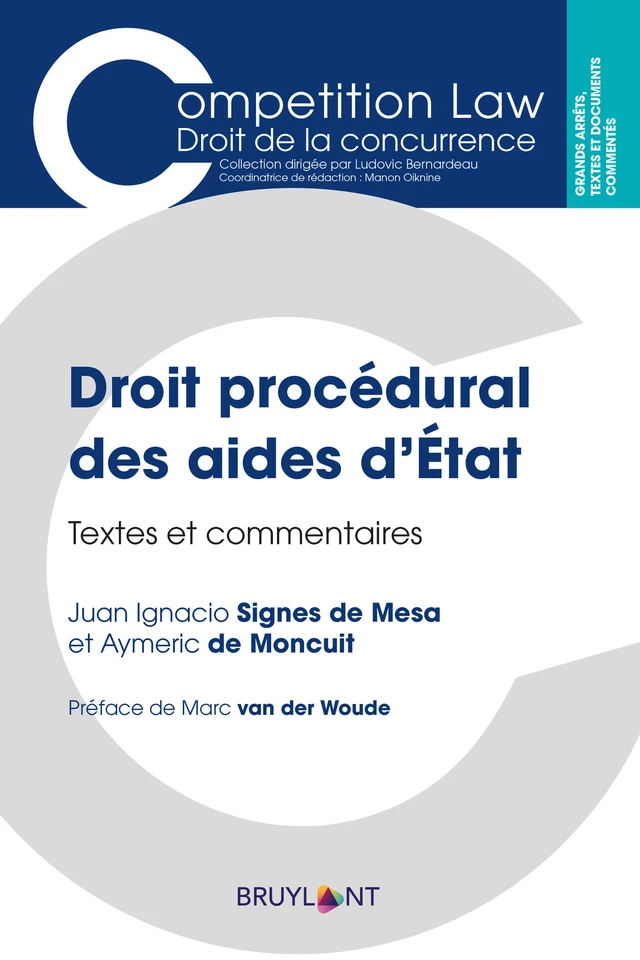 Droit procédural des aides d'État - Juan Ignacio Signes de Mesa, Aymeric de Moncuit - Bruylant