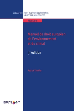 Manuel de droit européen de l'environnement et du climat