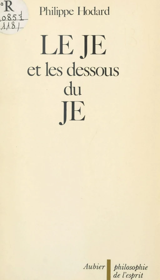 Le JE et les dessous du JE - Philippe Hodard - (Aubier) réédition numérique FeniXX