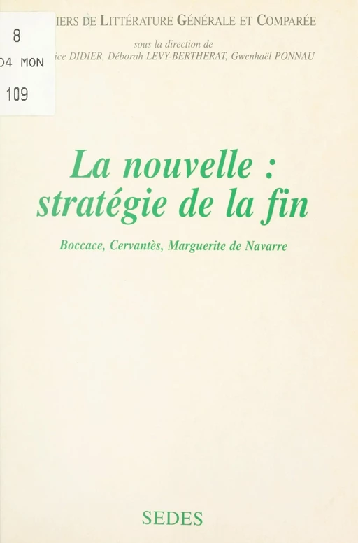 La nouvelle : stratégie de la fin - Nicole Cazauran, Jean-Michel Laspéras, François Lecercle, Claude Perrus, Didier Souiller - (Sedes) réédition numérique FeniXX