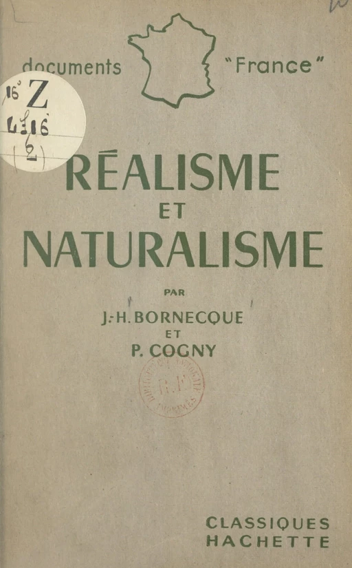 Réalisme et naturalisme - Jacques-Henry Bornecque, Pierre Cogny - (Hachette) réédition numérique FeniXX