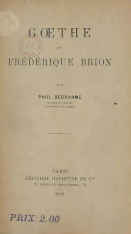 Gœthe et Frédérique Brion