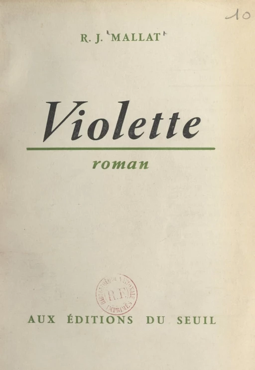 Violette - Robert J. Mallat - (Seuil) réédition numérique FeniXX