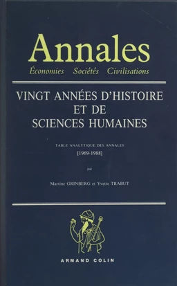 Vingt années d'histoire et de sciences humaines