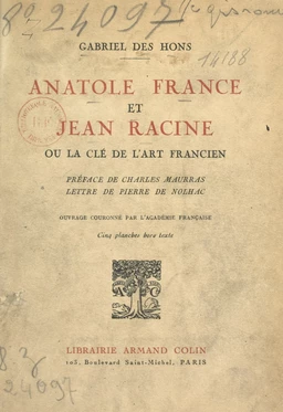 Anatole France et Jean Racine