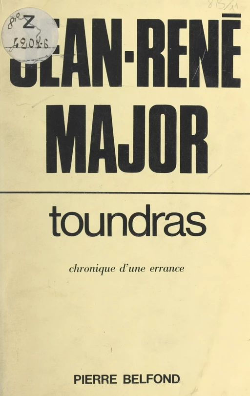 Toundras - Jean-René Major - (Belfond) réédition numérique FeniXX