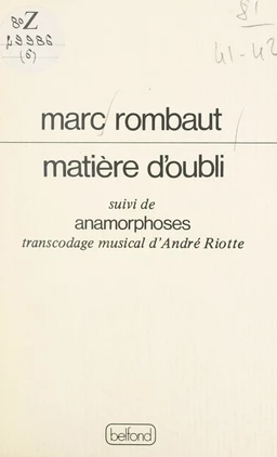 Matière d'oubli